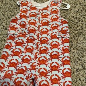 Crab Print Sleeveless Romper